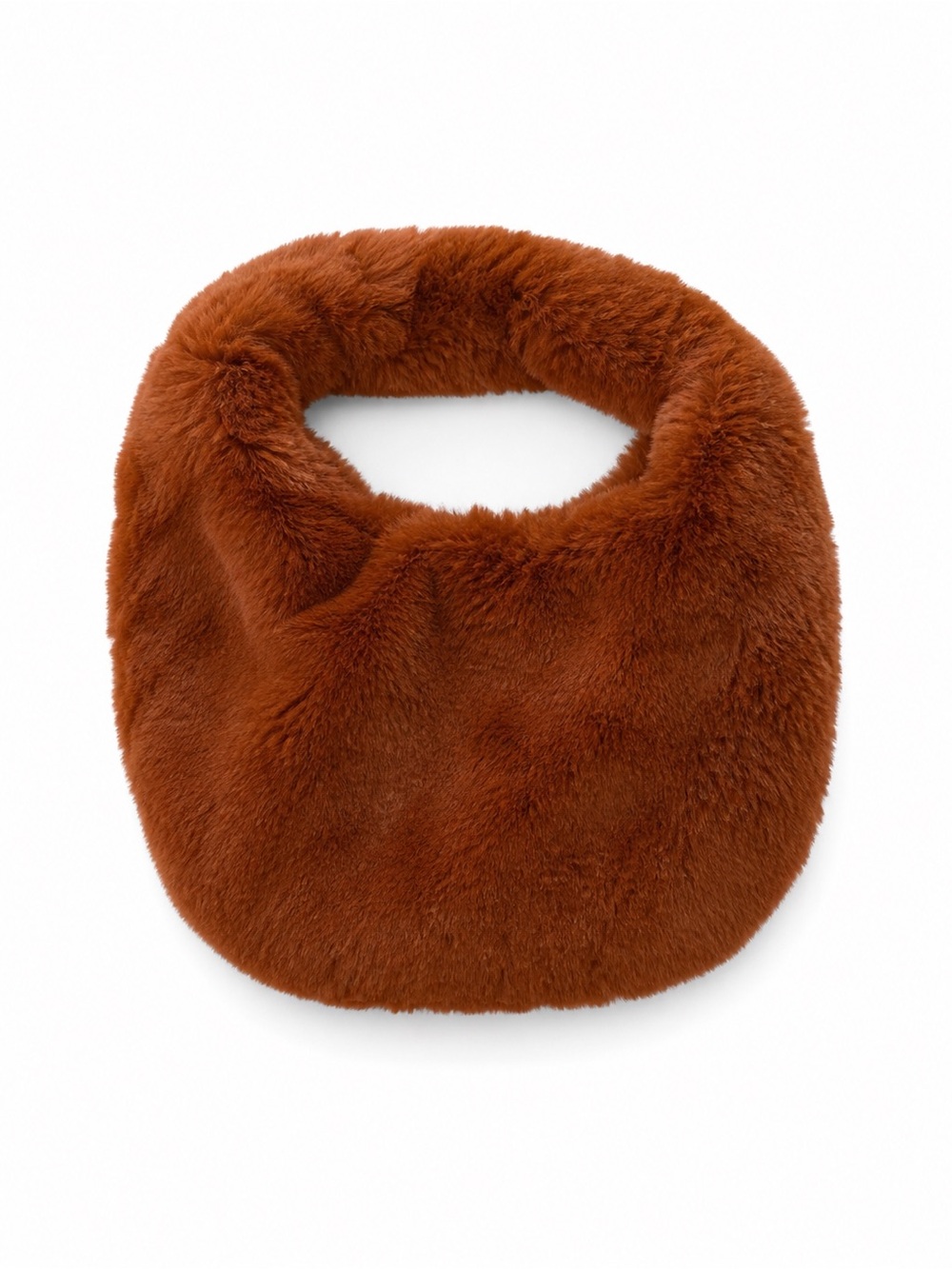 Hat Attack Rust Brown Faux Fur Shoulder Bag